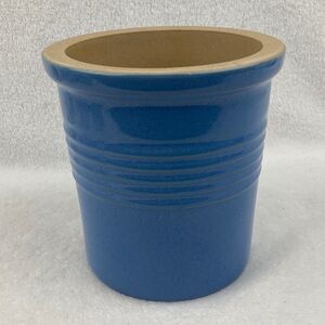 The Pampered Chef Family Heritage Stoneware Crock 6” Blue